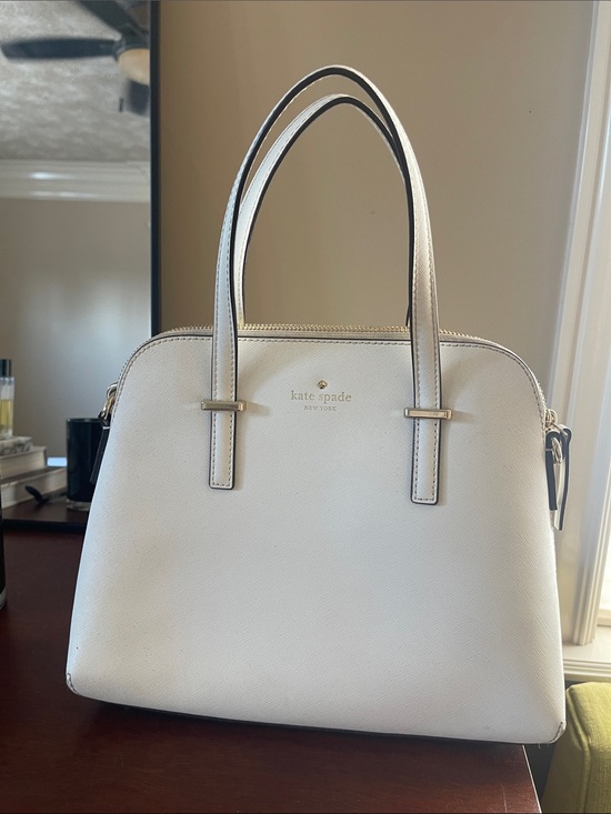 kate spade Handbags - kate spade White Saffiano Dome Satchel